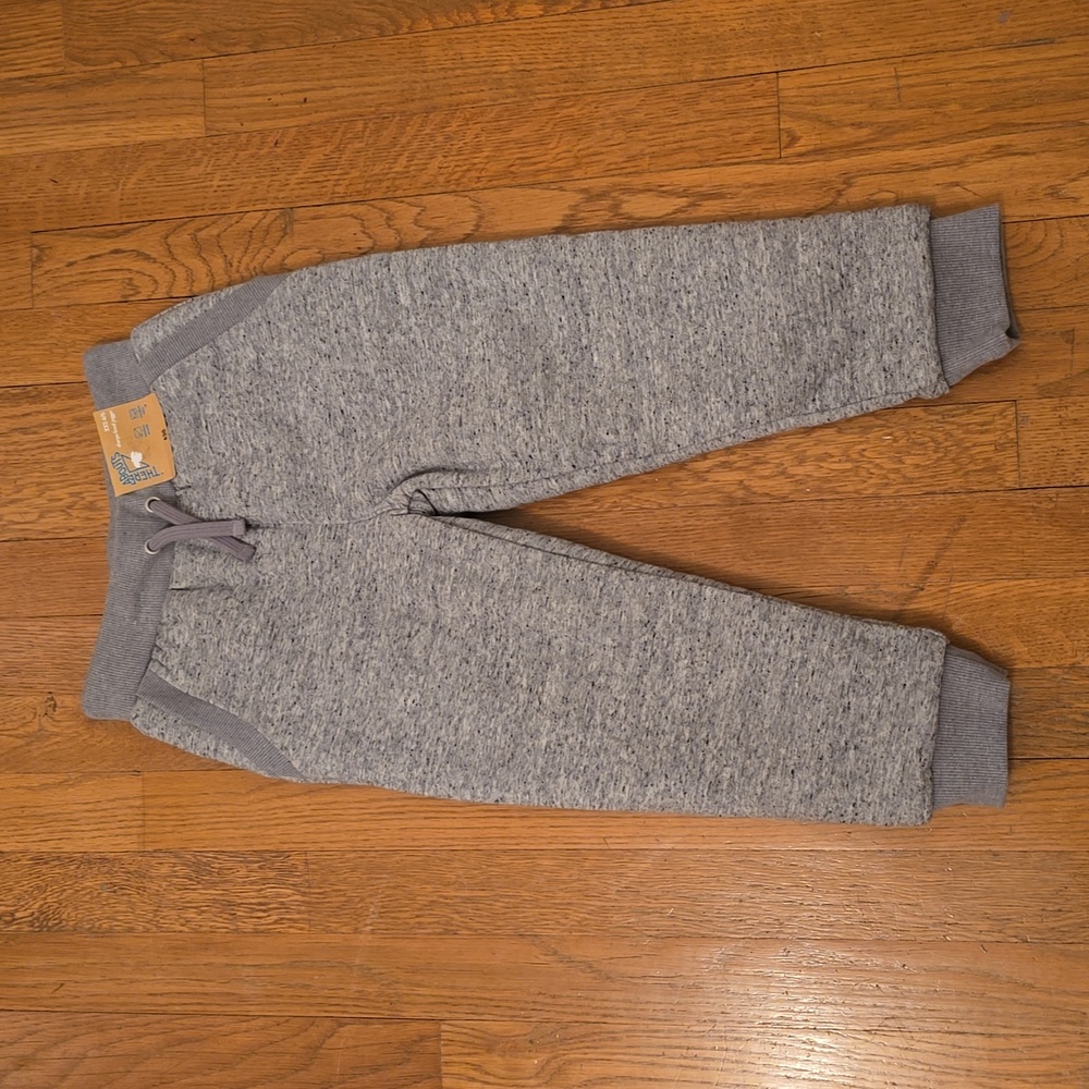 THEREABOUTS BOYS GRAY SHERPA-LINED JOGGER PANTS SIZE XXS 4/5